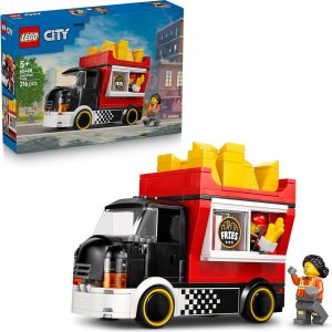 LEGO City Fries Truck Toy – Vehicle Model Kit with Detachable Stand, 2 Minifigures and Toy Food – Birthday Gift for 5+ Year Old Boys – 60488