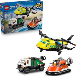 LEGO City 3 in 1 Remix: Airplane, Technical Truck and Toy Hoverboard – Combinable Vehicle Model Kit with 3 Minifigures – Stem Gift Idea for 7+ Year Old Kids – 60505