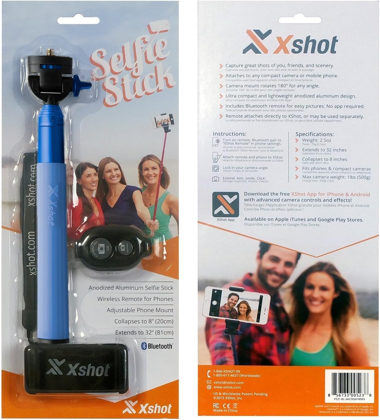 XShot AX1084 Bluetooth Selfie Stick Pink - Image 5