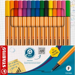 Fineliner STABILO point 88 – Case with 15 Colours (Neon)