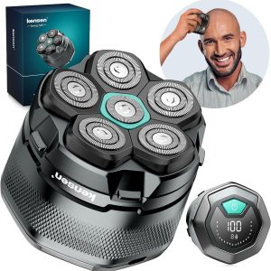 kensen Men’s Shaver, Men’s Shaving Machine for Bald, 6D Heads for Wet and Dry Head with LED Display, 180 mins Use, IPX6 Waterproof, USB-C