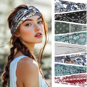 8 x Women’s Headbands, Elastic Headbands, Women’s Hair, Sport, Sweat-Absorbing, Hair Strap, Non-Slip Headband, Suitable for Yoga Fitness