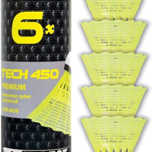 Talbot Torro Badminton Steering Wheels Tech 450, Tin 6 Pieces, in Premium Nylon