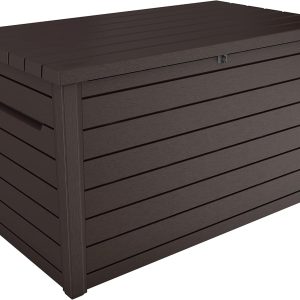Keter Ontario – Outdoor Chest, Storage Chest, Capacity 870L, Resin, Brown, Garden and Terrace, 147 x 83 x 86 cm