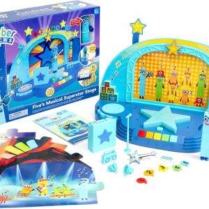 Learning Resources Numberblock Magic Number 5 Concert Platform Toys for 3 Year Old Boys and Girls Deluxe Set with Figure 5 Included