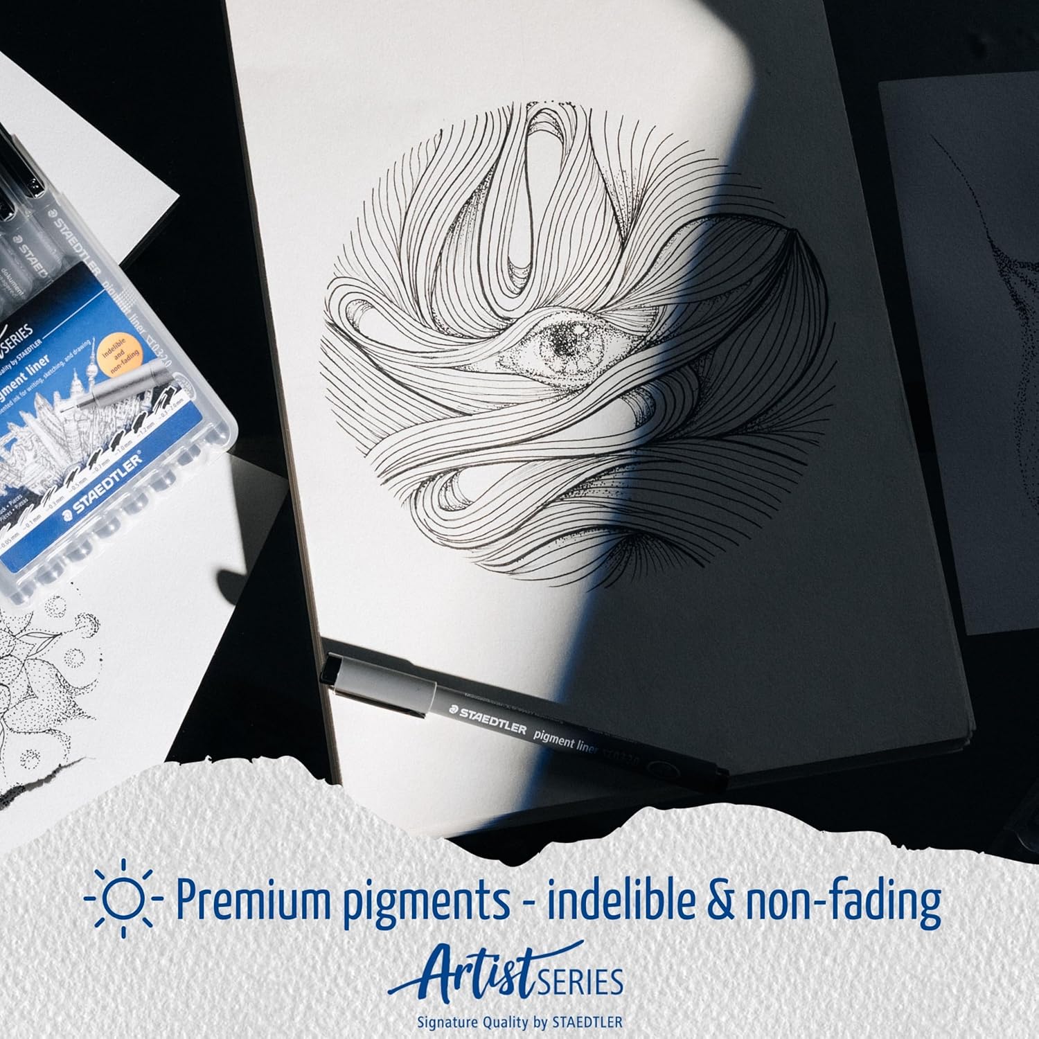 Staedtler 308 SB6P, Fineliner Pigment Liner, Case of 6, Black - Image 13