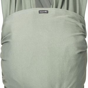 Hoppediz Baby Wrap Elastic Newborn Baby Wrap (2-9 kg) – Organic Cotton – Sage 4.6 m Green