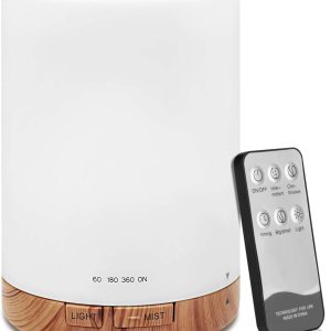 Aroma Diffuser: 300ml Quiet Ultrasonic Humidifier, Ultrasonic Oil Diffuser, Aroma Oil Diffuser with 7 LED Colors, Auto Shut Off for Home, Yoga