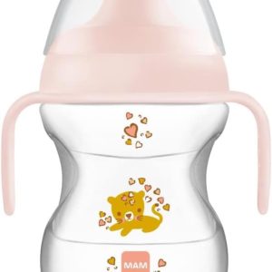 MAM Learn To Drink Cup with Removable Handles and Spout, 6 Months and Up, 190 ml, Pink