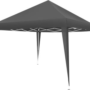 tectake® Folding Tent, Sturdy Structure, Adjustable, Gazebo, Garden Pergolas, Camping Awning, Beach, Outdoor, Water Repellent Tents, Garden Gazebos – 3 x 3 m Grey