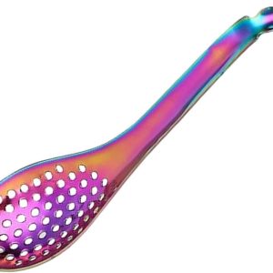 Spherification Spoon, Perforated Spoon, Stainless Steel Slotted Small Spoons with Short Handle, Molecular Kitchen Caviar Spoon (Color)