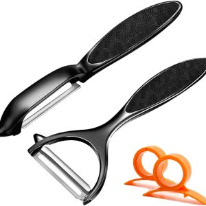 Peeler, Vegetable Peeler, Stainless Steel Bilateral Blade, Rust, Dishwasher Safety, 2 Kitchen Pieces, Fruits, Carrots, Eggplant, Pear, Ergonomic Non-Slip Handle