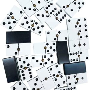 Classic Dominoes of 28 Chips, Ivory, for Children and Adults, 4+ Years