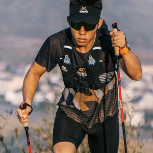 AONIJIE Folding Trekking Poles, Canbo Fiber Lightweight Hiking Poles, Running Poles with Absorbent Handle, Send Pair