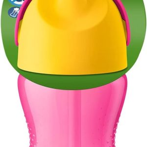 Philips AVENT Handleless Cup with Straw, 12 Months+, 300 ml, Pink and Yellow
