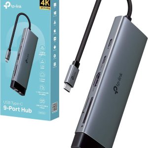 TP-Link UH9120C – 9-Port USB 3.0 Hub with Fast Charging, Data Transfer to 5Gbps, Power Adapter Included, Plug & Play, Compatible with Windows, macOS and Linux, Compact Design