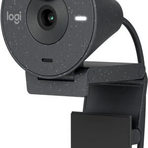 Logitech – Brio 300 – 1920 x 1080p USB-C Webcam with Privacy Shutter, Auto Light Correction, Graphite (Renewed)