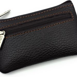 franartPiel – Purse, Card Holder 2 Zippers with Key Ring Made of Ubrique Leather Small Model – High Quality (Brown)