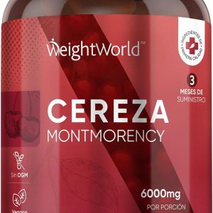 Montmorency Cherry 6000mg, 180 Capsules, 3 Month Supply – Montmorency Cherry Extract 50:1, Vegan Friendly, Gluten Free & Lactose Free