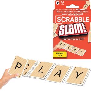Scrabble Slam Card Game The Original 2000’s Mega Hit, Fast Paced Scrabble Card Game Version for 2-4 Players, Ages 8 and Up