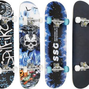 Complete Skateboard for Kids, High Quality Complete Skateboard for Beginners from Years, Children and Youth, 7-Ply Maple Skateboard with Grip Tape, Urethane Trucks and Wheels, ABEC 5 Bearings