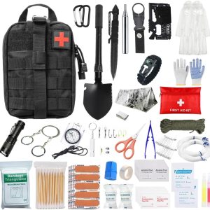 Survival Kit, Survival Kit with 200 Pieces Survival Tools, First Aid Kit, Survival Kit, First Aid Kit for Car, Home, Camping, Hiking