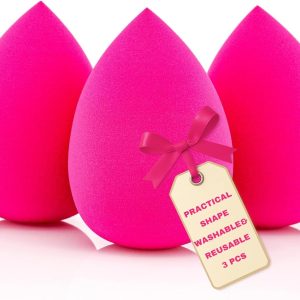 LALILL Makeup Sponge Set of 3 – Silicone Beauty Blender for Foundation, Powder and Concealer – Precise Beauty Blender for Face and Neck – Latexfree Makeup Sponge