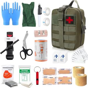61 Pcs Outdoor First Aid Kit, Survival Kit First Aid Kit, Trauma First Aid Bag, Military First Aid Kit