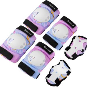 BOSONER – Kids/Youth Knee Pads, Elbow Pads, Protectors, Protective Gear Set for Roller Skates, Cycling, BMX, Bicycle, Skateboard, Inline Skates, Skateboard, Riding Sports