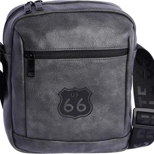 ROUTE 66 Edu Bolso Hombre – Bandoleras Hombre – Bolso hombre bandolera – Bolso Bandolera hombre – Bandolera de piel – regalo para uso diario, viaje, negocios Hombre (Pack de 1)