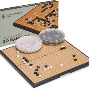 Yellow Mountain Imports Medium Magnetic Go Game 19×19 Board with Convex Stones – Foldable, Portable and Travel Game