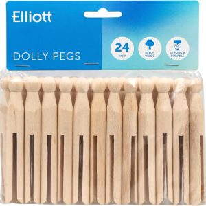 The Emporium Home 24 Piece Wooden Pegs 11cm