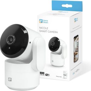 Garza WiFi Surveillance Camera Indoor 360º IA 2.4 GHz, HD 1080p, Night Vision, Motion and Sound Detection, Privacy Mode, Remote Control via APP, Compatible Alexa and Google, Two-Way Audio